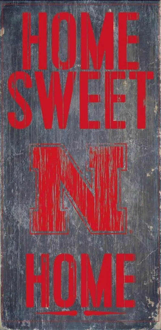  Nebraska Cornhuskers Wood Sign Home Sweet Home 6x12 Inches -  ToylandEU™