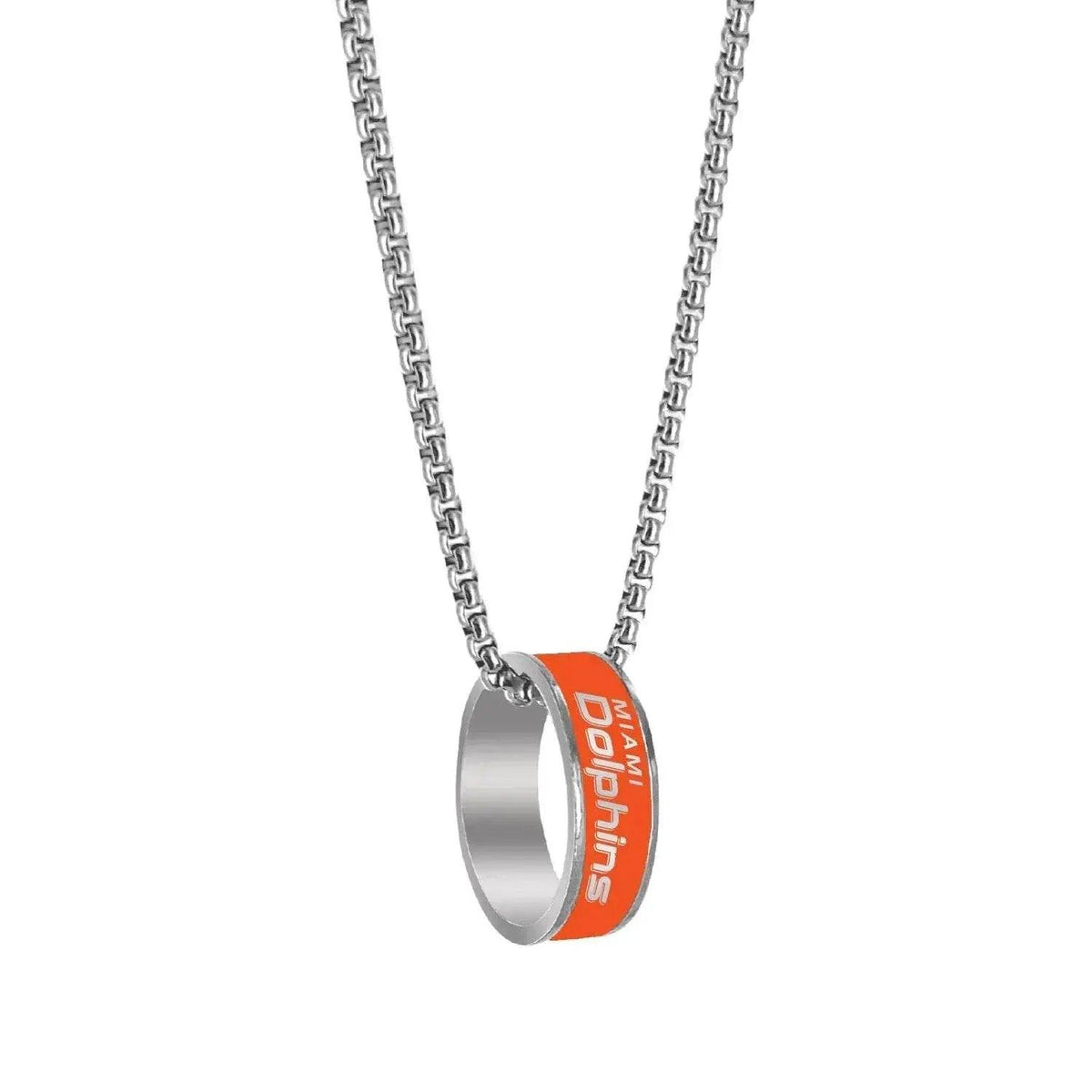  Miami Dolphins Necklace Ring Pendant Silver Spring Clasp -  ToylandEU™