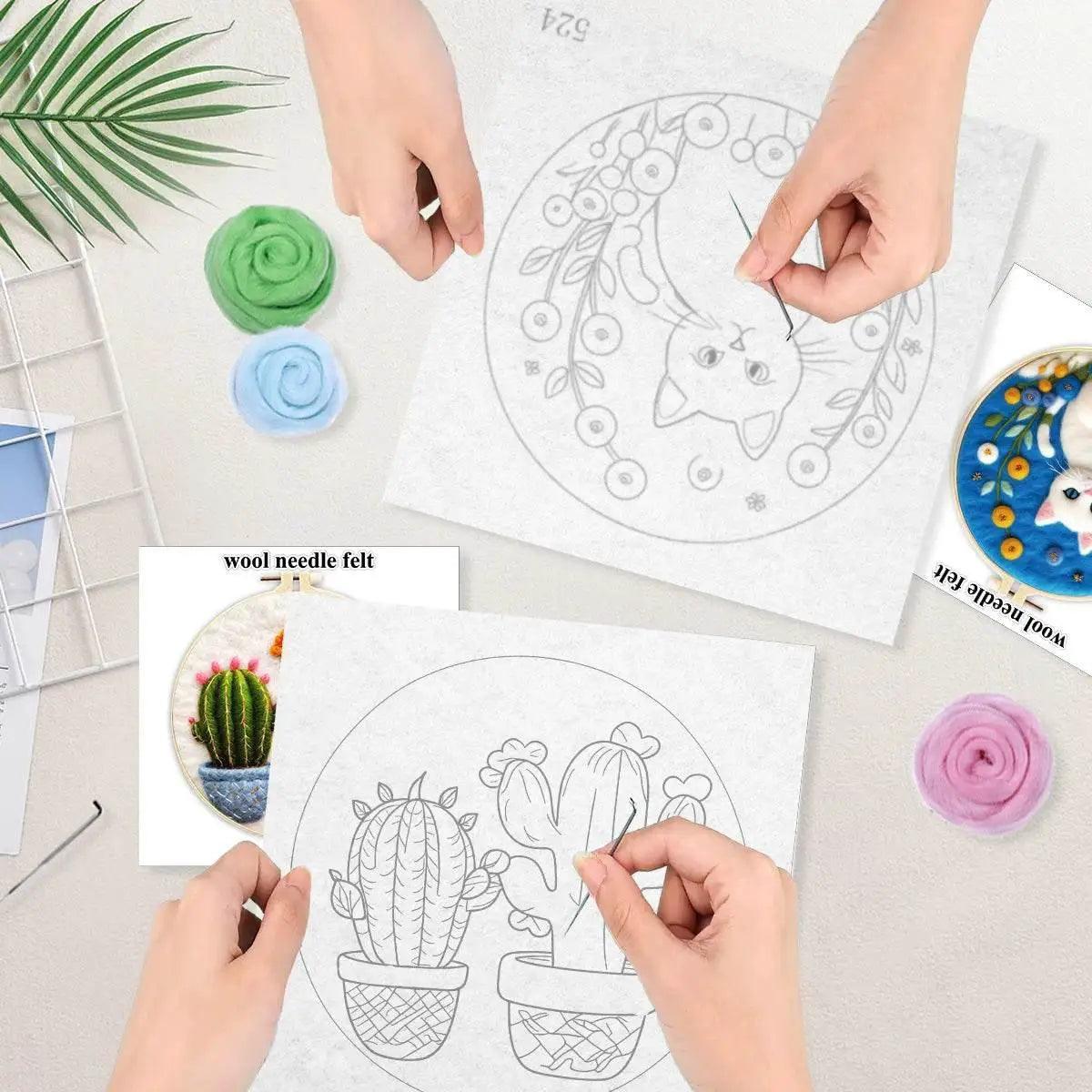  Frame With Needle Felting Painting Kit Mushrooms For Beginner Handmade Home Decoration DIY Handicraft -  ToylandEU™