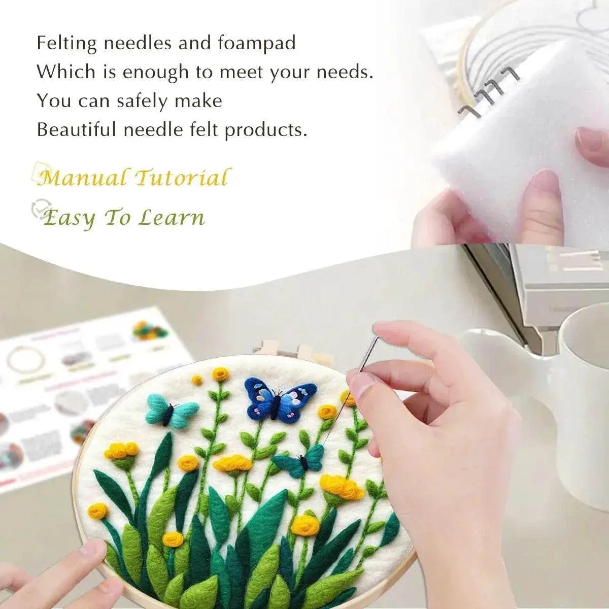  Frame With Needle Felting Painting Kit Mushrooms For Beginner Handmade Home Decoration DIY Handicraft -  ToylandEU™