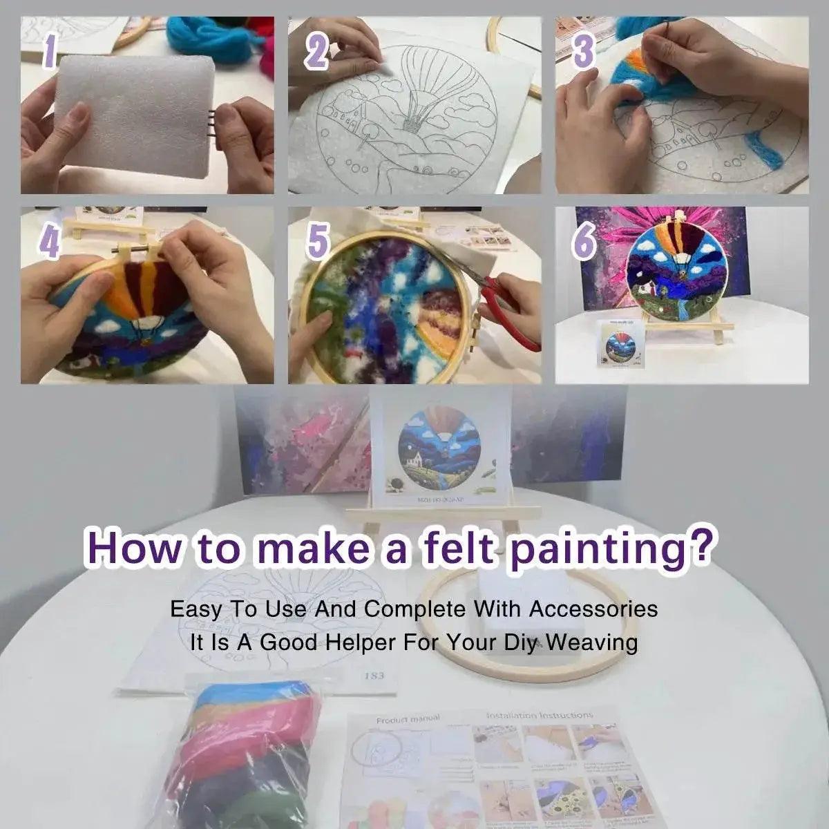  Frame With Needle Felting Painting Kit Mushrooms For Beginner Handmade Home Decoration DIY Handicraft -  ToylandEU™