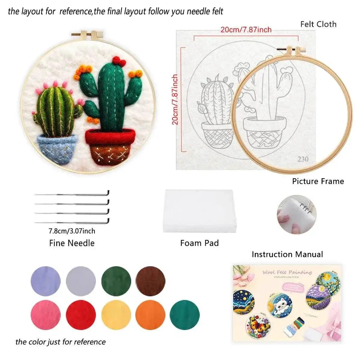  Frame With Needle Felting Painting Kit Mushrooms For Beginner Handmade Home Decoration DIY Handicraft -  ToylandEU™