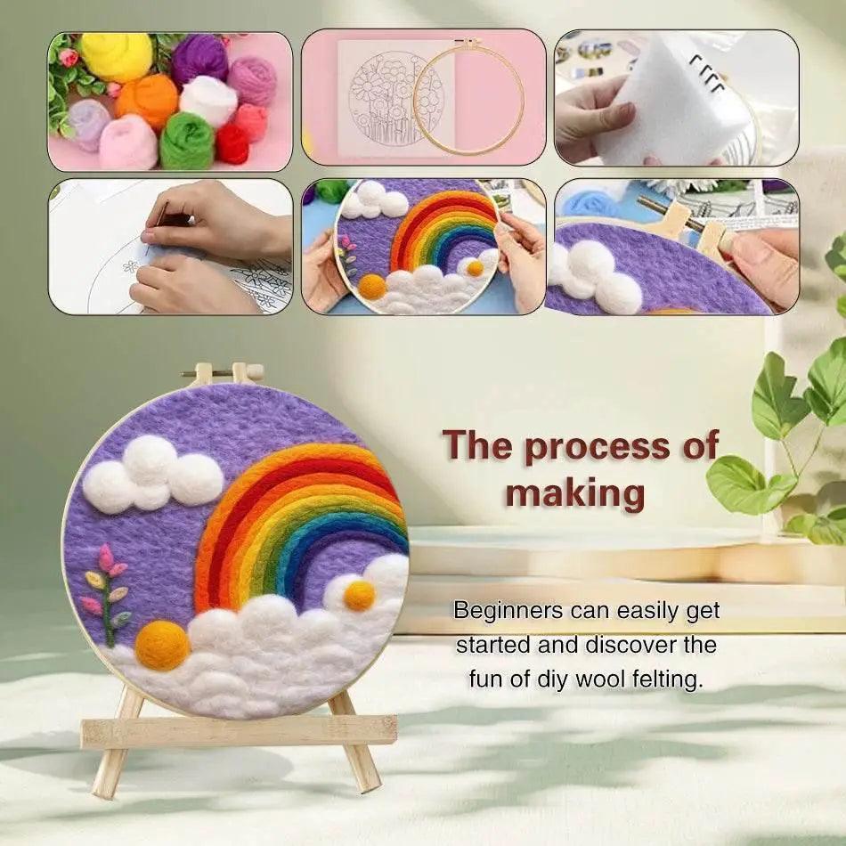  GATYZTORY 20x20cm Frame Wool Painting Kit Needle Felt Landscape Picture Craft Painting Gift For Mom -  ToylandEU™