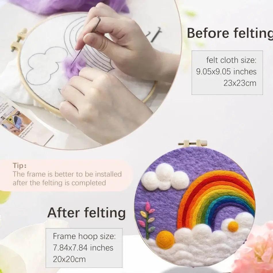  GATYZTORY 20x20cm Frame Wool Painting Kit Needle Felt Landscape Picture Craft Painting Gift For Mom -  ToylandEU™