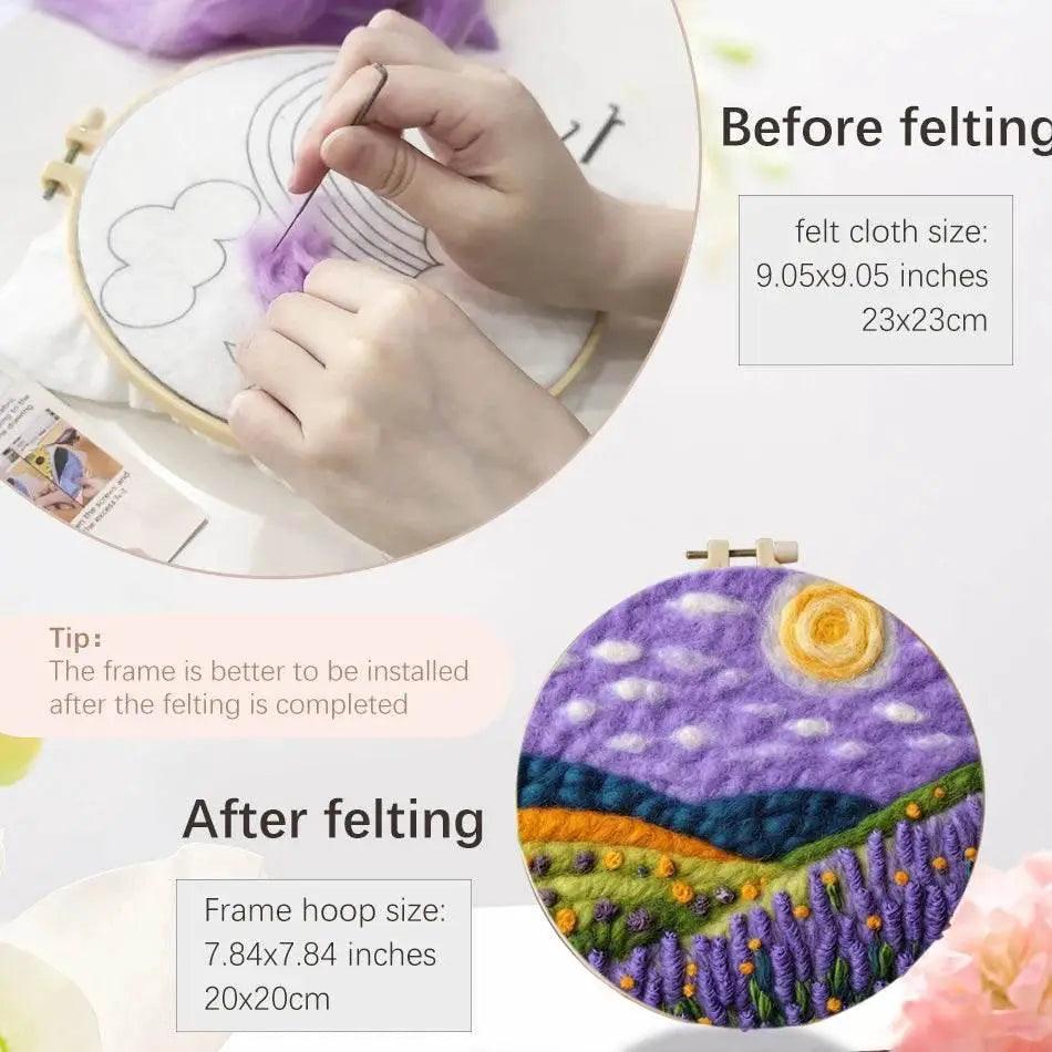  GATYZTORY 20x20cm Frame Wool Painting Kit Needle Felt Landscape Picture Craft Painting Gift For Mom -  ToylandEU™