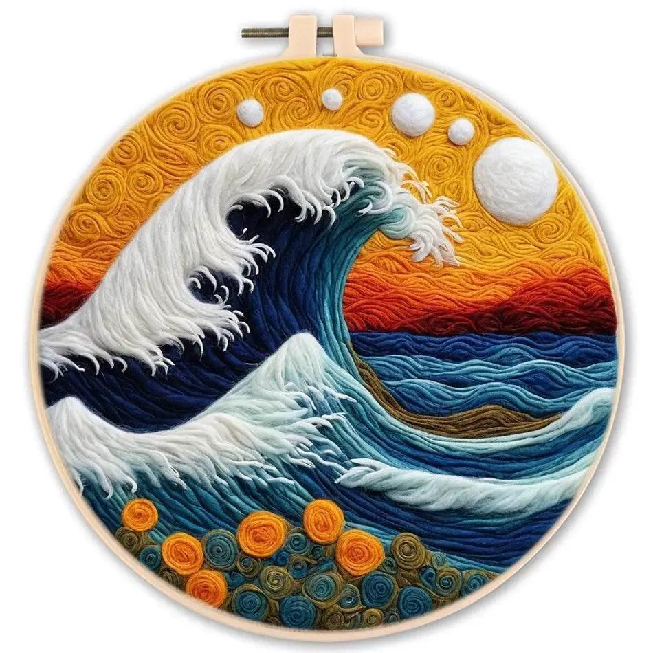  GATYZTORY 20x20cm Frame Wool Painting Kit Needle Felt Landscape Picture Craft Painting Gift For Mom -  ToylandEU™