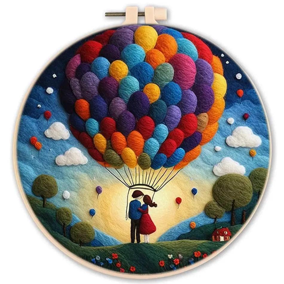  GATYZTORY 20x20cm Frame Wool Painting Kit Needle Felt Landscape Picture Craft Painting Gift For Mom -  ToylandEU™