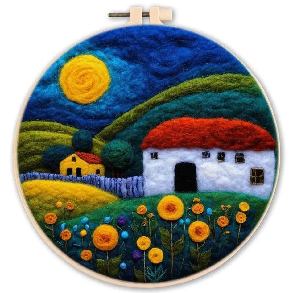  GATYZTORY 20x20cm Frame Wool Painting Kit Needle Felt Landscape Picture Craft Painting Gift For Mom -  ToylandEU™