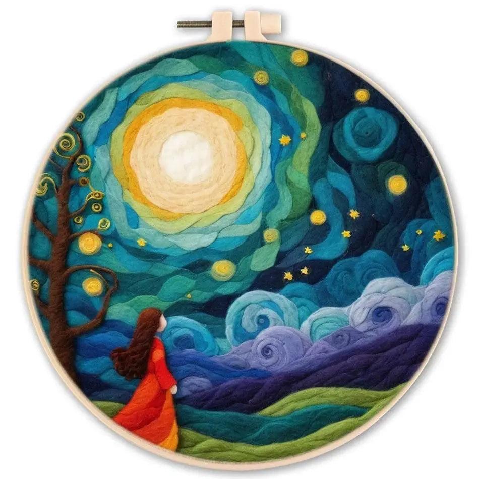  GATYZTORY 20x20cm Frame Wool Painting Kit Needle Felt Landscape Picture Craft Painting Gift For Mom -  ToylandEU™