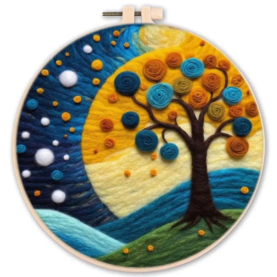  GATYZTORY 20x20cm Frame Wool Painting Kit Needle Felt Landscape Picture Craft Painting Gift For Mom -  ToylandEU™