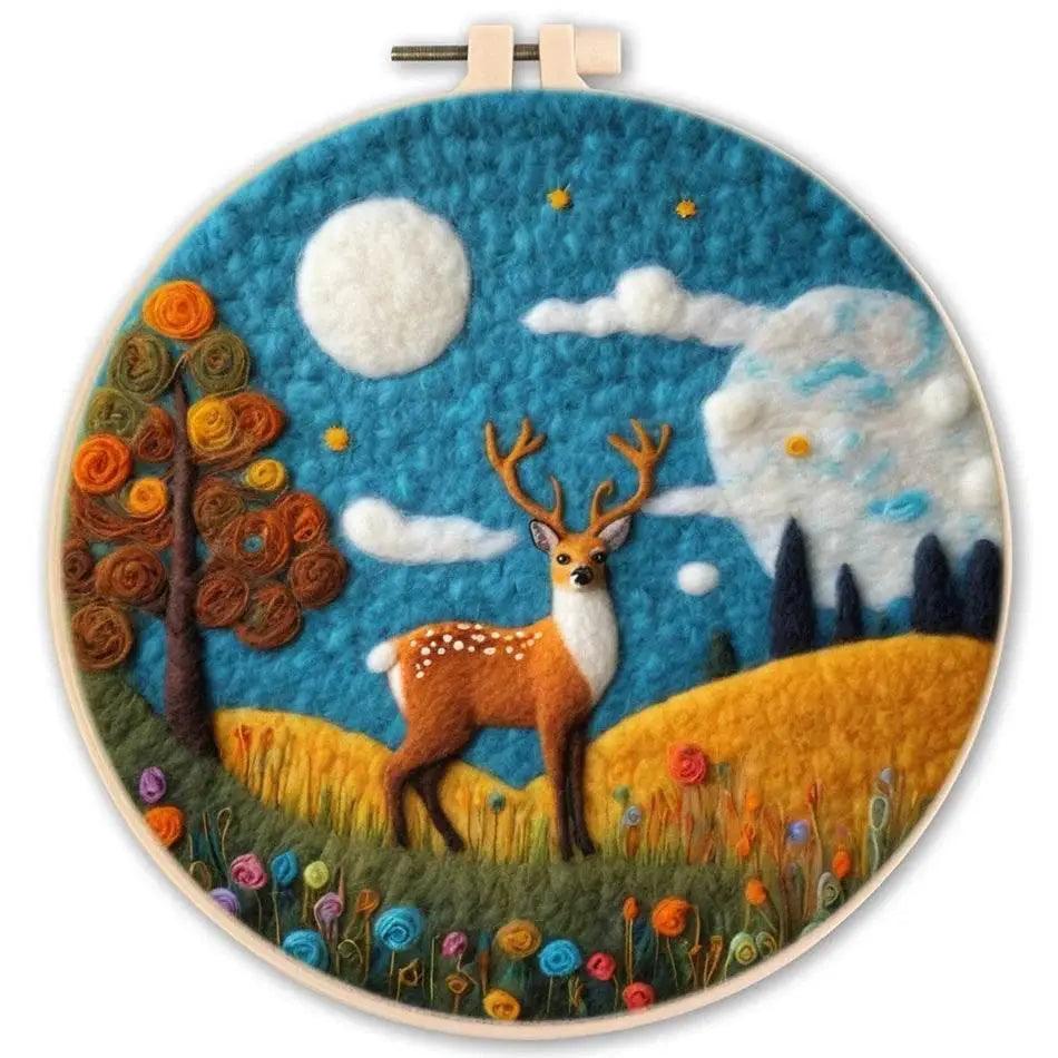  GATYZTORY 20x20cm Frame Wool Painting Kit Needle Felt Landscape Picture Craft Painting Gift For Mom -  ToylandEU™