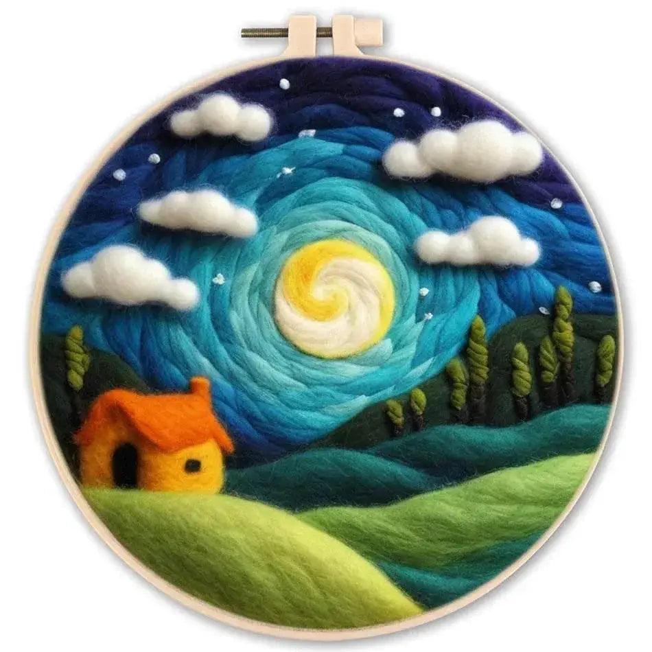  GATYZTORY 20x20cm Frame Wool Painting Kit Needle Felt Landscape Picture Craft Painting Gift For Mom -  ToylandEU™
