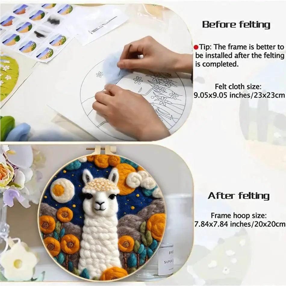  Needle Felting Kit For Beginner Wool Painting Kit DIY Felt Wool Needle Felt Set Tool Landscape Gift Picture For Home Decors -  ToylandEU™