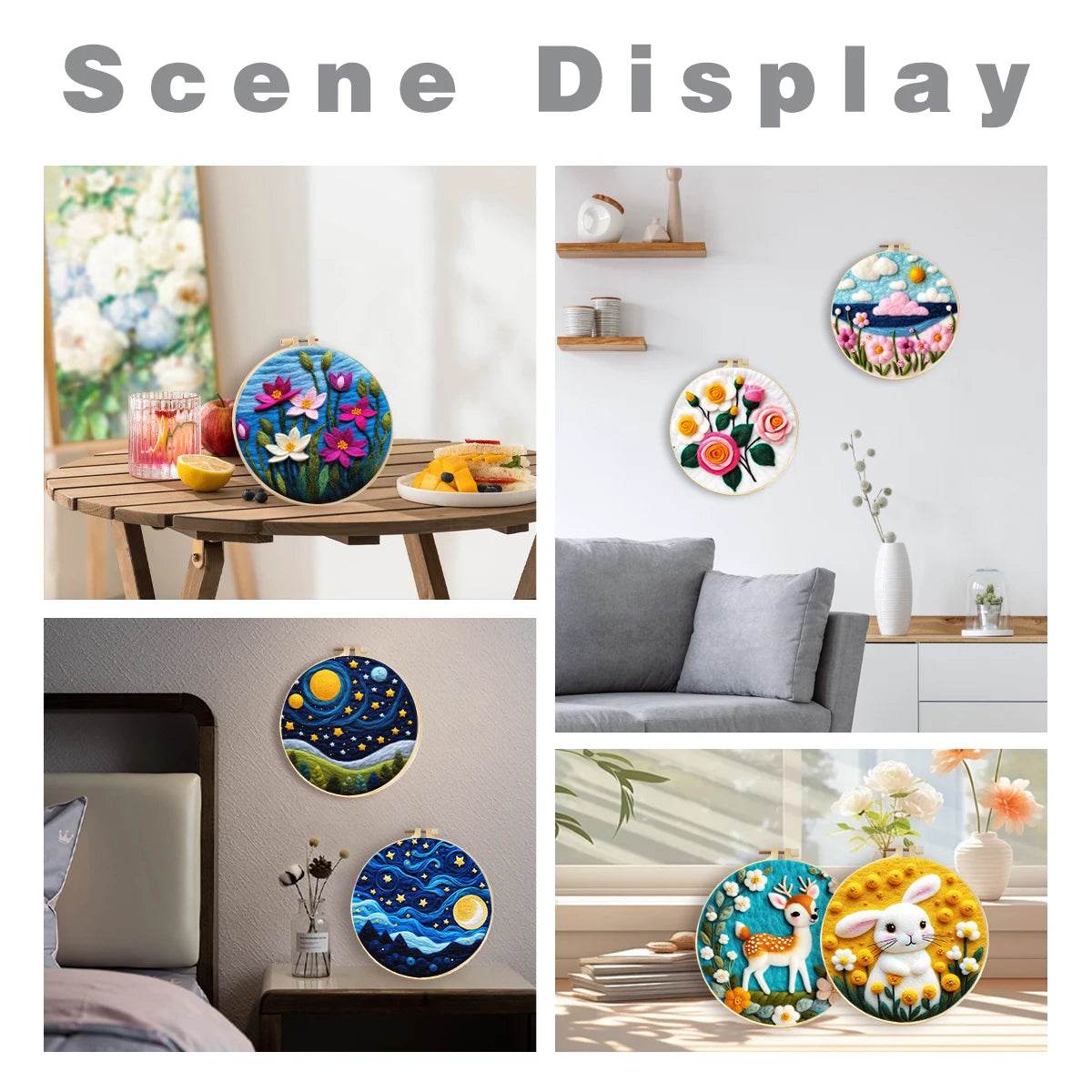 Needle Felting Kit For Beginner Wool Painting Kit DIY Felt Wool Needle Felt Set Tool Landscape Gift Picture For Home Decors - ToylandEU