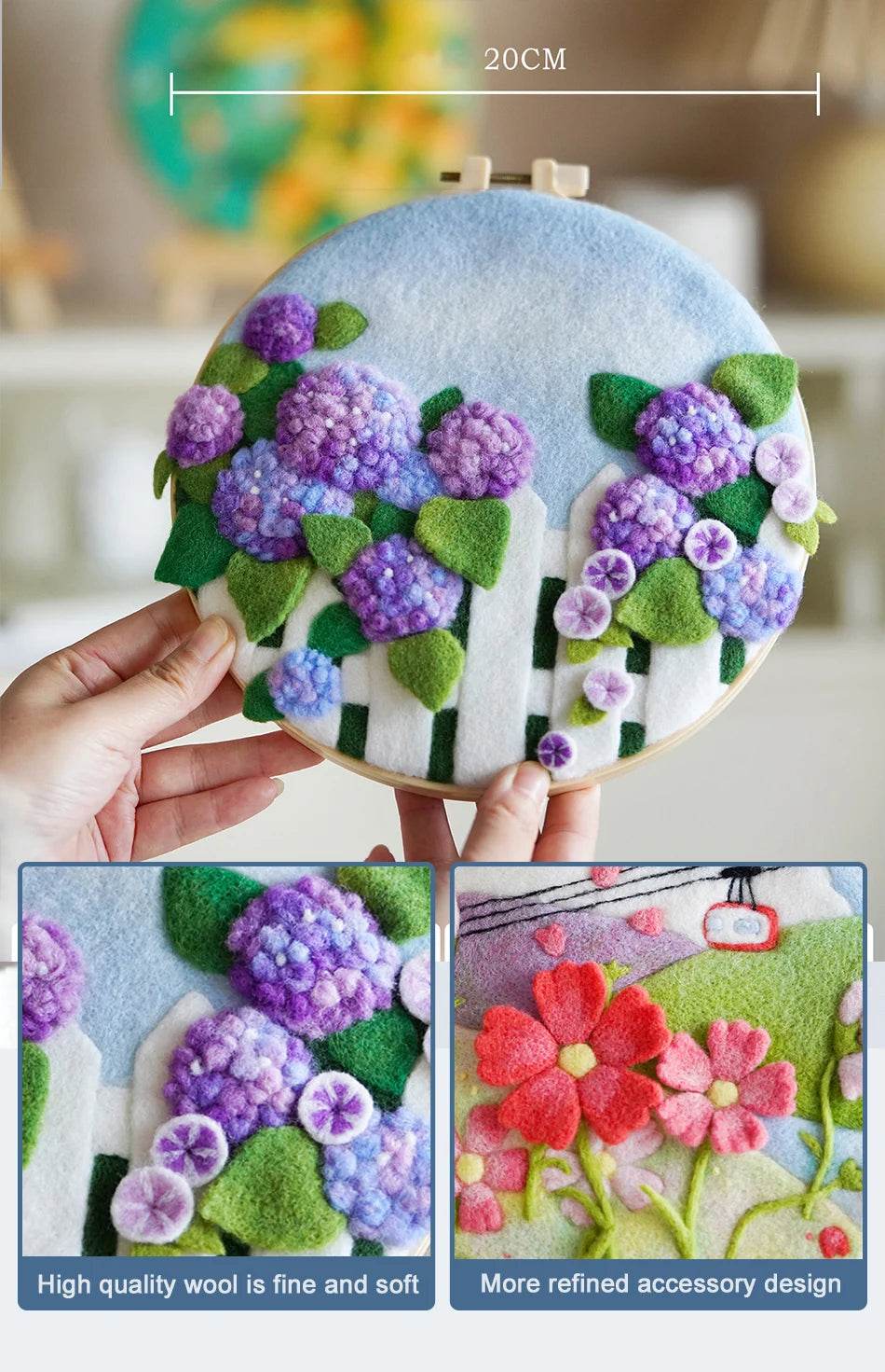 Needle Felting Kit For Beginner Wool Painting Kit DIY Felt Wool Needle Felt Set Tool Landscape Gift Picture For Home Decors - ToylandEU