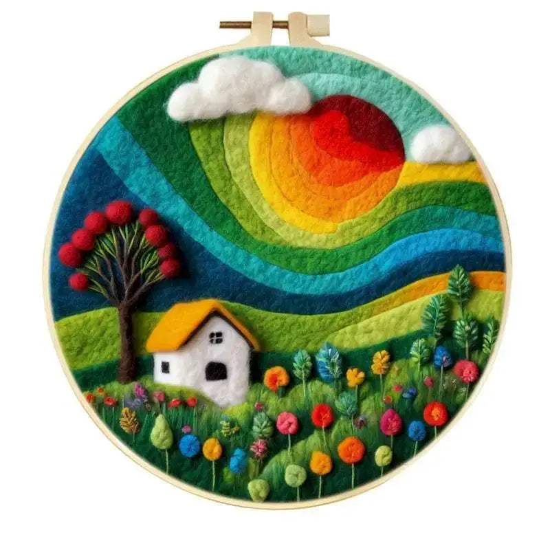 Needle Felting Kit Wool Felting Handmade Natural Scenery Felt Needle Set Accessories Wool Paintings Gift - ToylandEU
