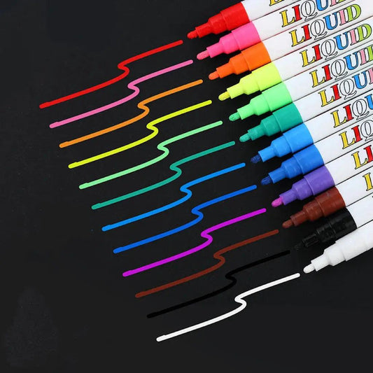  Neon Color Liquid Chalk Markers Erasable 12 Pack -  ToylandEU™