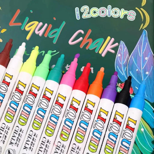  Neon Color Liquid Chalk Markers Erasable 12 Pack -  ToylandEU™