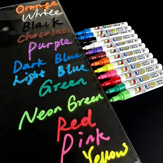  Neon Liquid Chalk Markers For Blackboard Erasable -  ToylandEU™