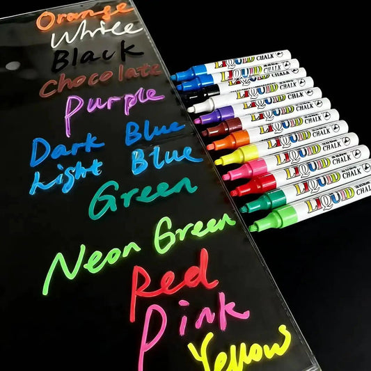  Neon Liquid Chalk Markers For Blackboard Erasable -  ToylandEU™
