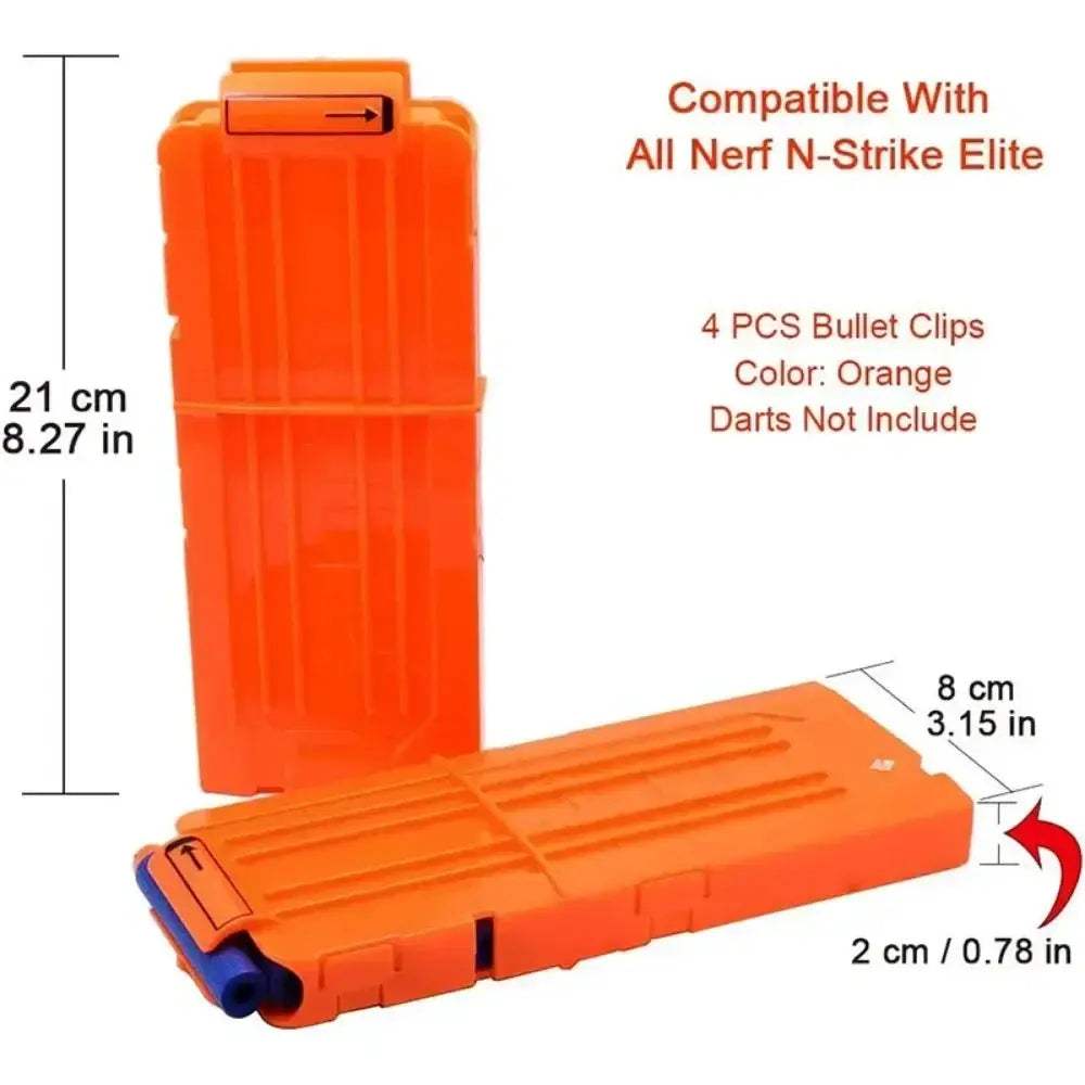  Nerf Dart Clips Four Pack Quick Reload Magazine Orange -  ToylandEU™