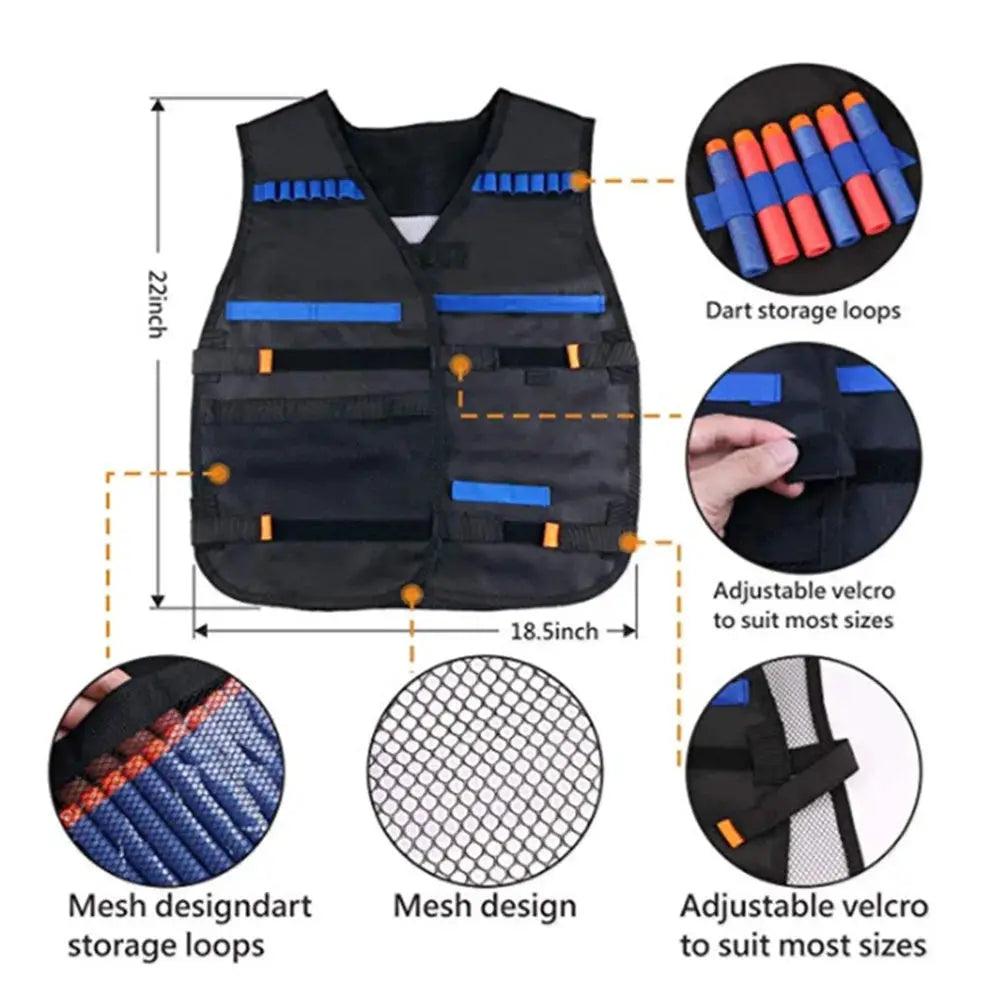  Kids Nerf Vest Kit Complete Tactical Gear With Darts -  ToylandEU™