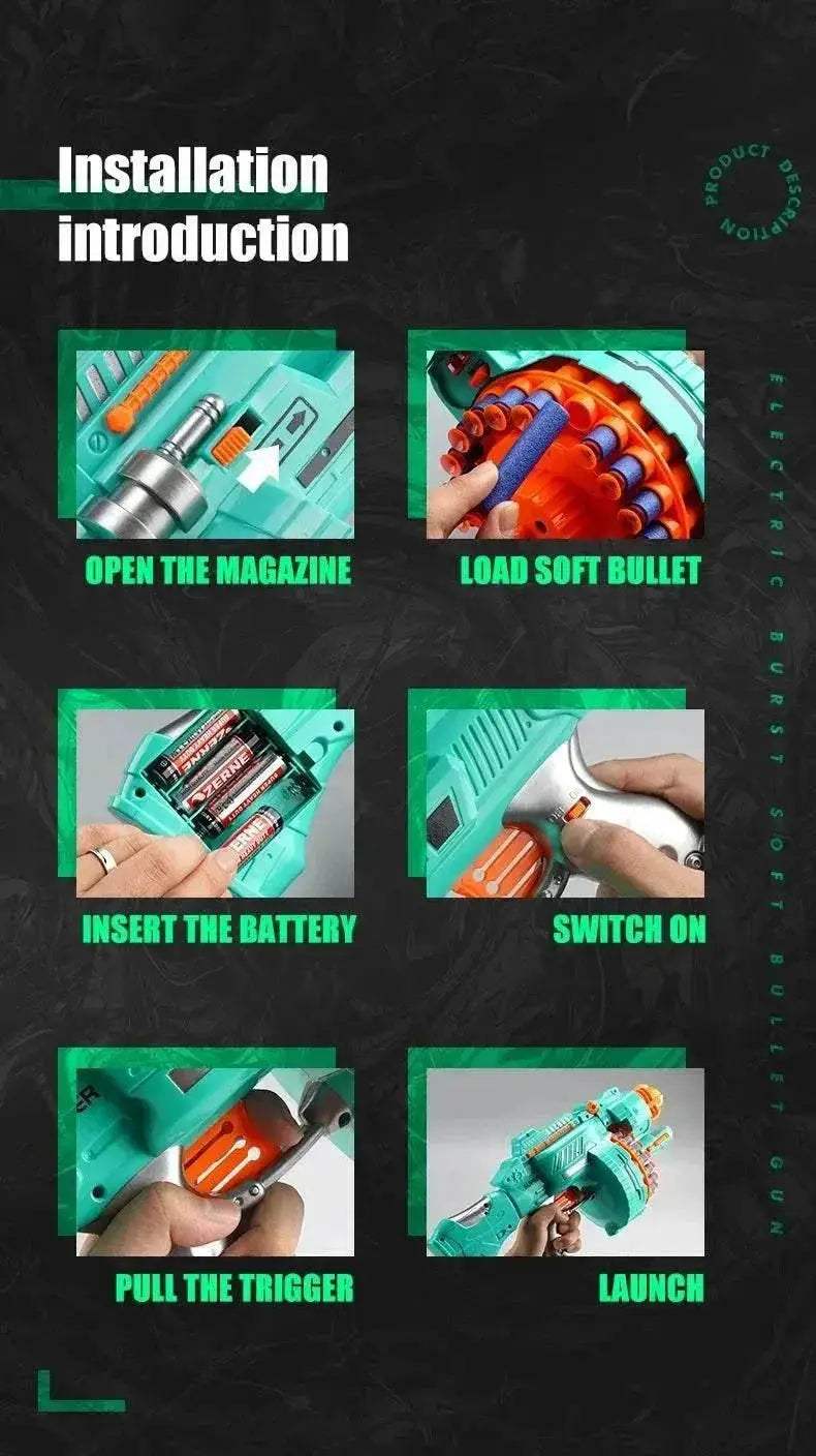  Nerfs Gun Toy Children's Electric Continuous Shooting Gatling -  ToylandEU™