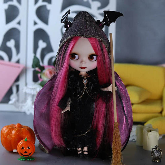 New 1/6 Blyth BJD Doll Nude Joint Body Red Black Hair Girls - ToylandEU