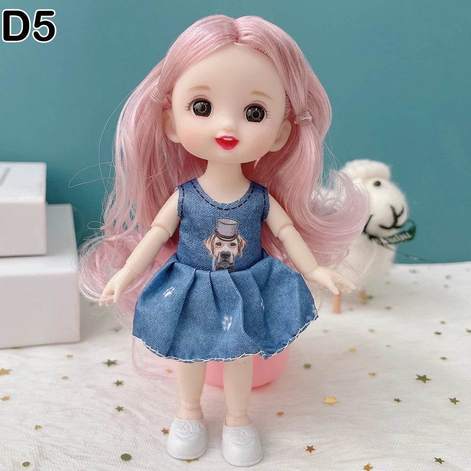 New 16 Cm BJD Mini Doll 13 Movable Joint Girl Baby Toy - ToylandEU