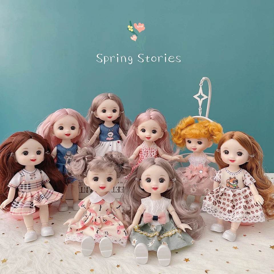 New 16 Cm BJD Mini Doll 13 Movable Joint Girl Baby Toy - ToylandEU