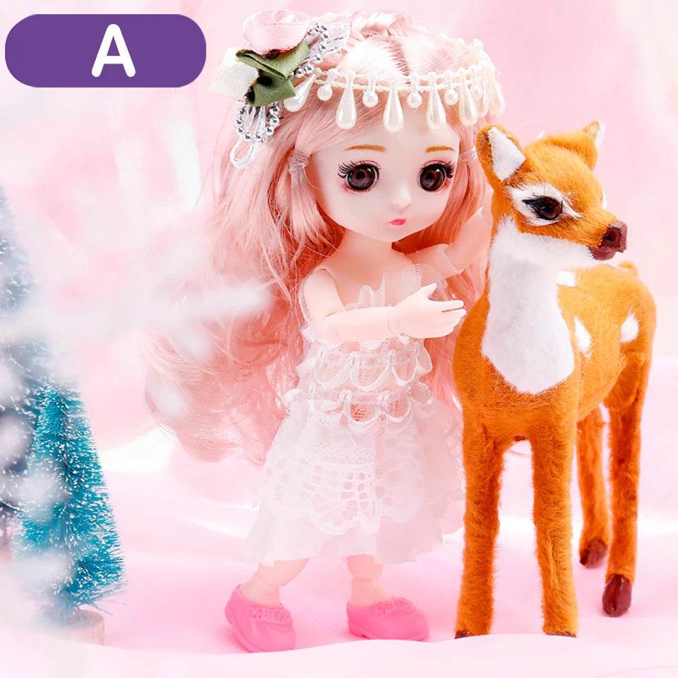 New 16 Cm BJD Mini Doll 13 Movable Joint Girl Baby Toy - ToylandEU