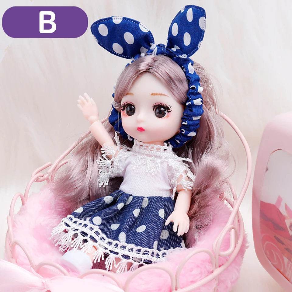 New 16 Cm BJD Mini Doll 13 Movable Joint Girl Baby Toy - ToylandEU