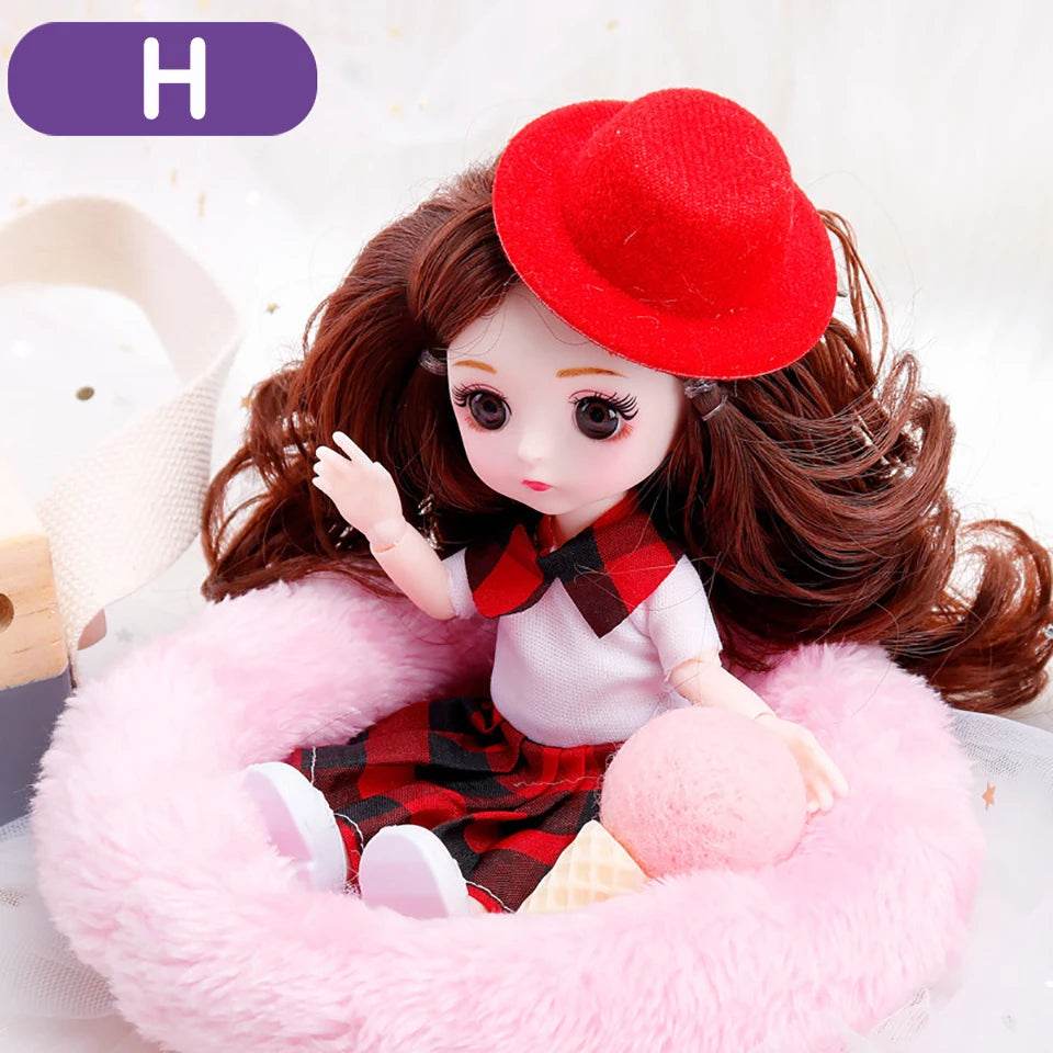 New 16 Cm BJD Mini Doll 13 Movable Joint Girl Baby Toy - ToylandEU