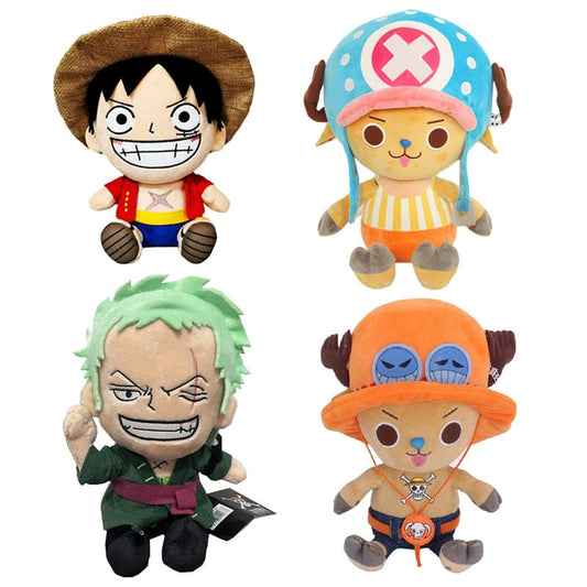 New 25cm One Piece Anime Figures Cosplay Plush Toys Zoro Luffy Chopper - ToylandEU