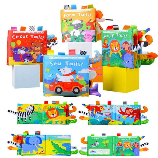 Нова 3D визуална книжка от плат, бебешка, устойчива на разкъсване, хапеща се, когнитивен инструмент, интерактивно забавление за родители и деца, просветителни играчки за малки деца - ToylandEU