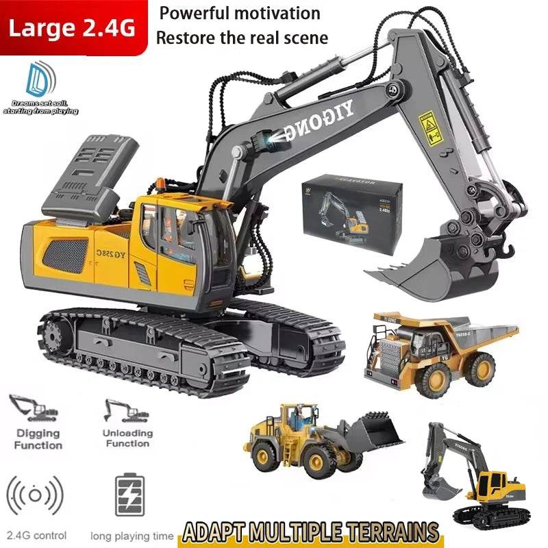 New 4WD Professional Remote Control Excavator Alloy Dump Truck Toys - ToylandEU