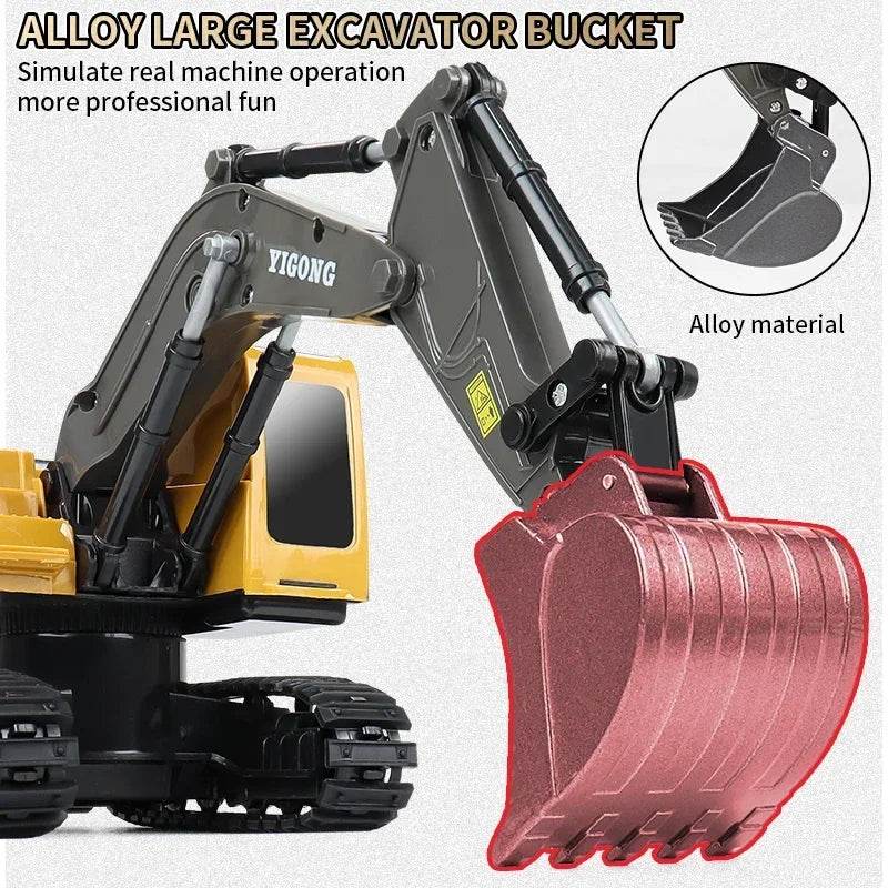 New 4WD Professional Remote Control Excavator Alloy Dump Truck Toys - ToylandEU