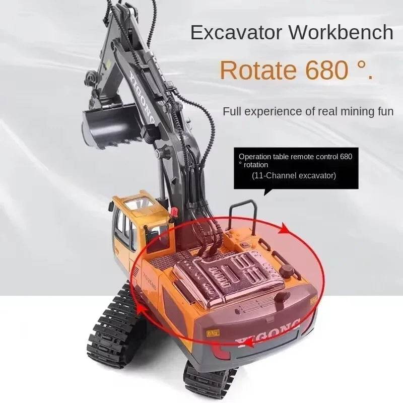 New 4WD Professional Remote Control Excavator Alloy Dump Truck Toys - ToylandEU