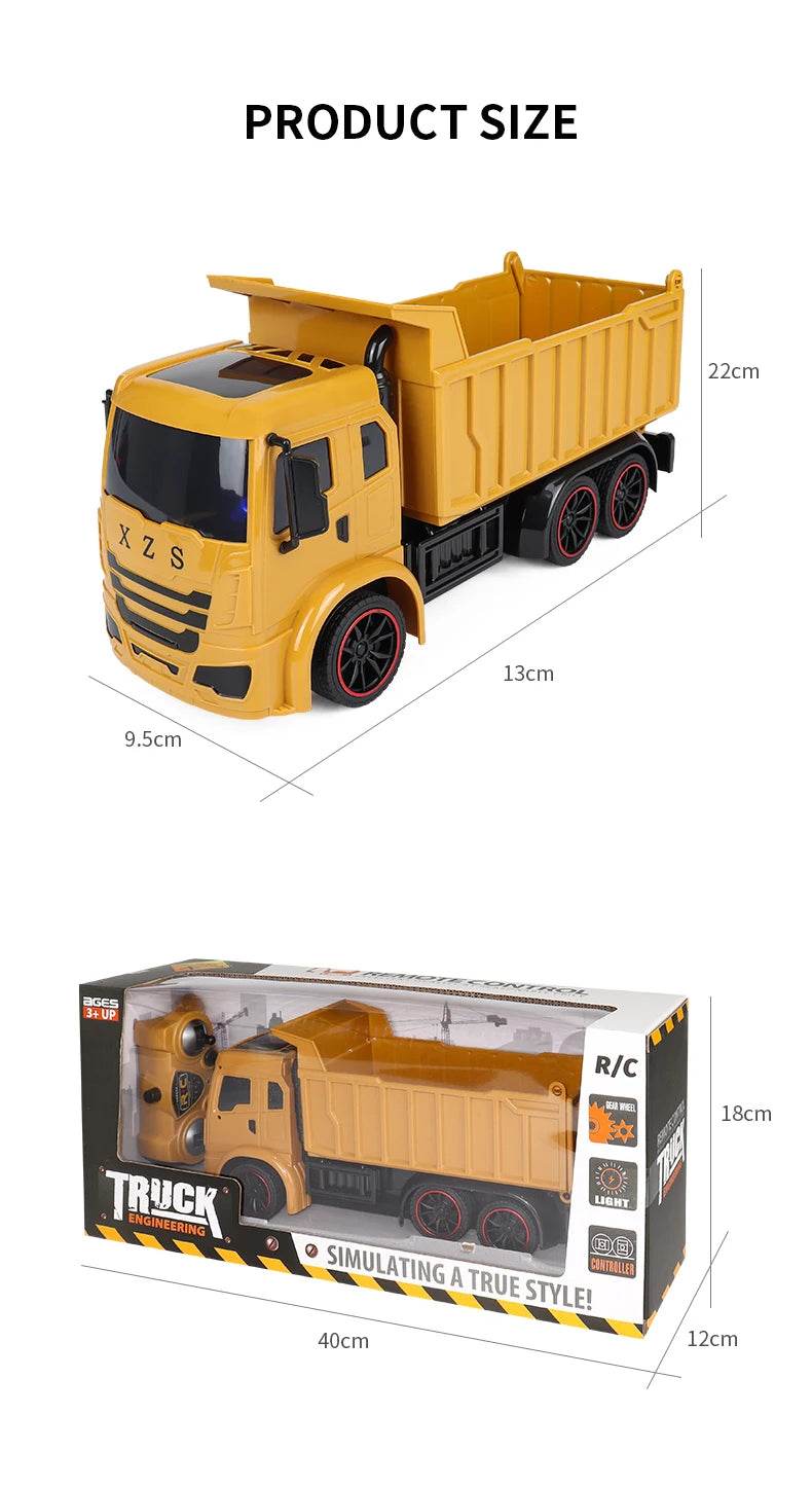 New 4WD Professional Remote Control Excavator Alloy Dump Truck Toys - ToylandEU
