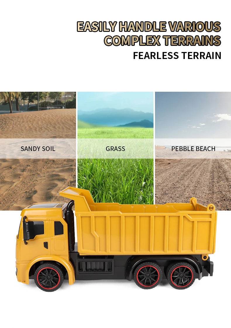 New 4WD Professional Remote Control Excavator Alloy Dump Truck Toys - ToylandEU
