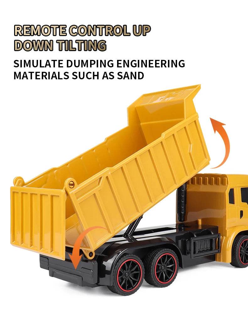 New 4WD Professional Remote Control Excavator Alloy Dump Truck Toys - ToylandEU