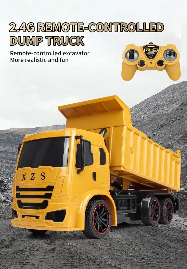 New 4WD Professional Remote Control Excavator Alloy Dump Truck Toys - ToylandEU