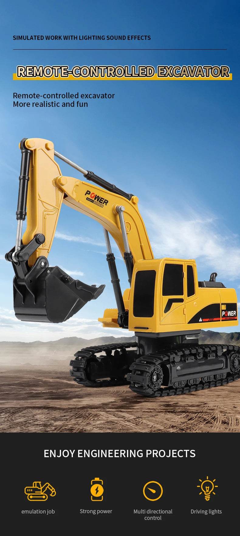 New 4WD Professional Remote Control Excavator Alloy Dump Truck Toys - ToylandEU