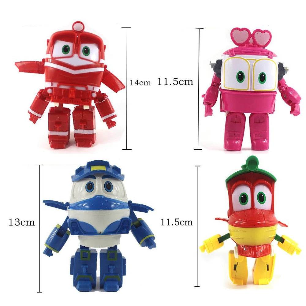 New 4pcs Lot Robot Trains Figures Action Figure Toys Robot Trains Kay, Alf, Duke, Jeffrey, Selly, Victor, Gary, Maxie - ToylandEU