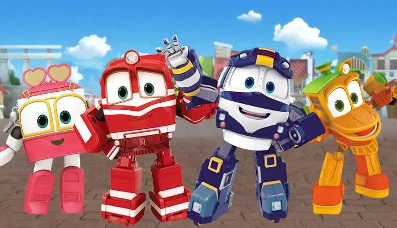 New 4pcs Lot Robot Trains Transformation Robot Action Figures - ToylandEU