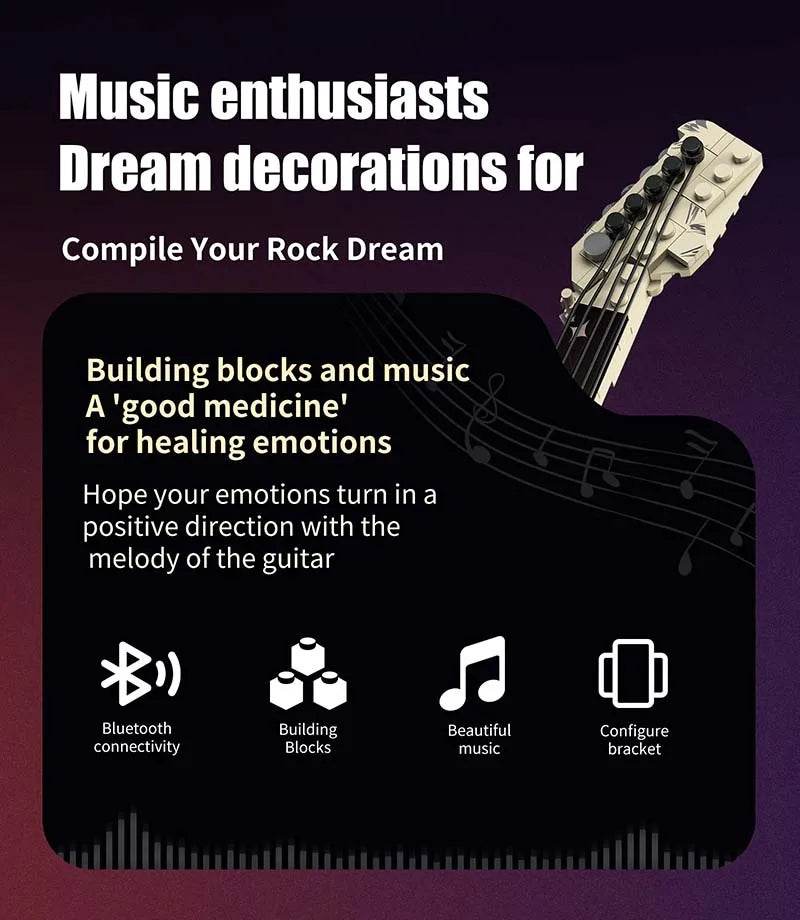 New 500pcs Technical Creative APP Guitar Building Blocks Bricks - ToylandEU