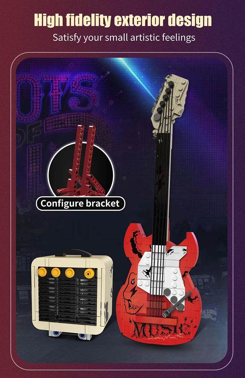 New 500pcs Technical Creative APP Guitar Building Blocks Bricks - ToylandEU