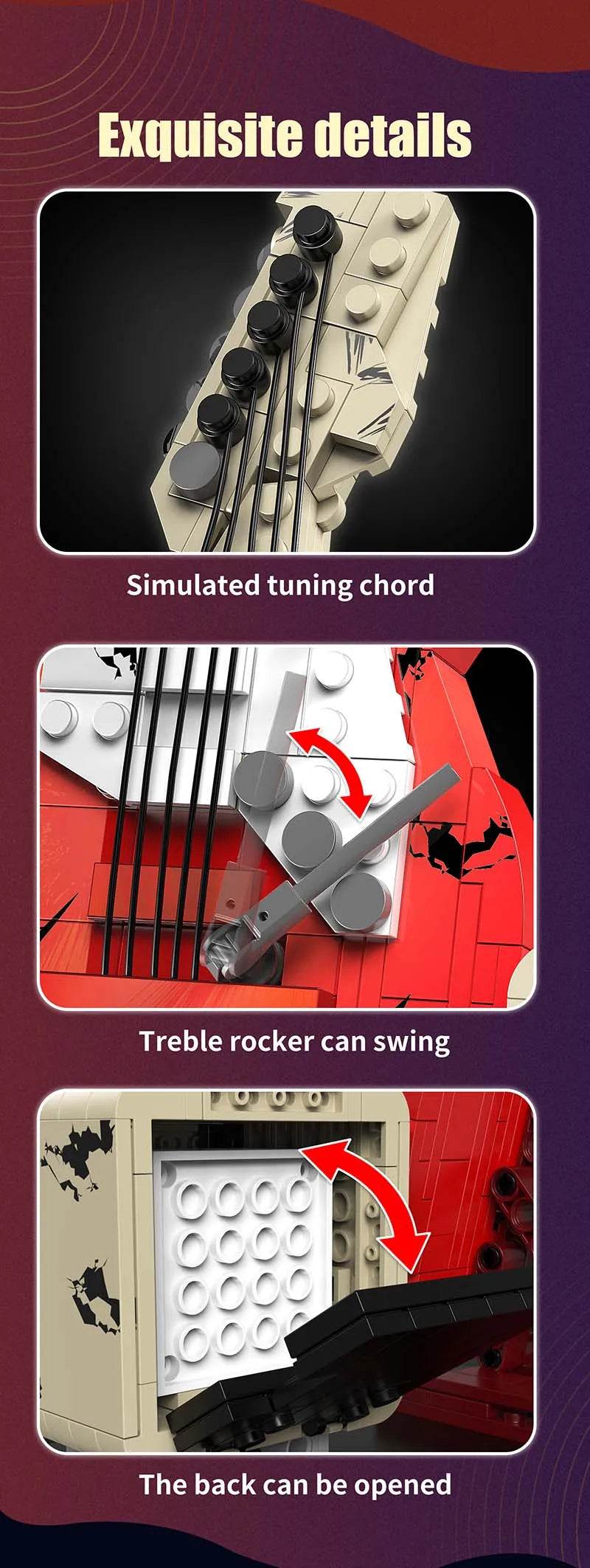 New 500pcs Technical Creative APP Guitar Building Blocks Bricks - ToylandEU