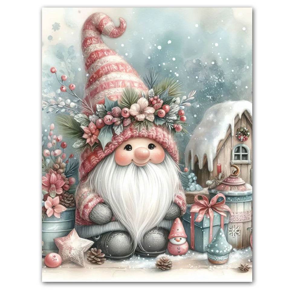 New 5D DIY Diamond Painting Kit - Cartoon Christmas Gnome Mosaic Embroidery for Home Wall Art Decor - ToylandEU