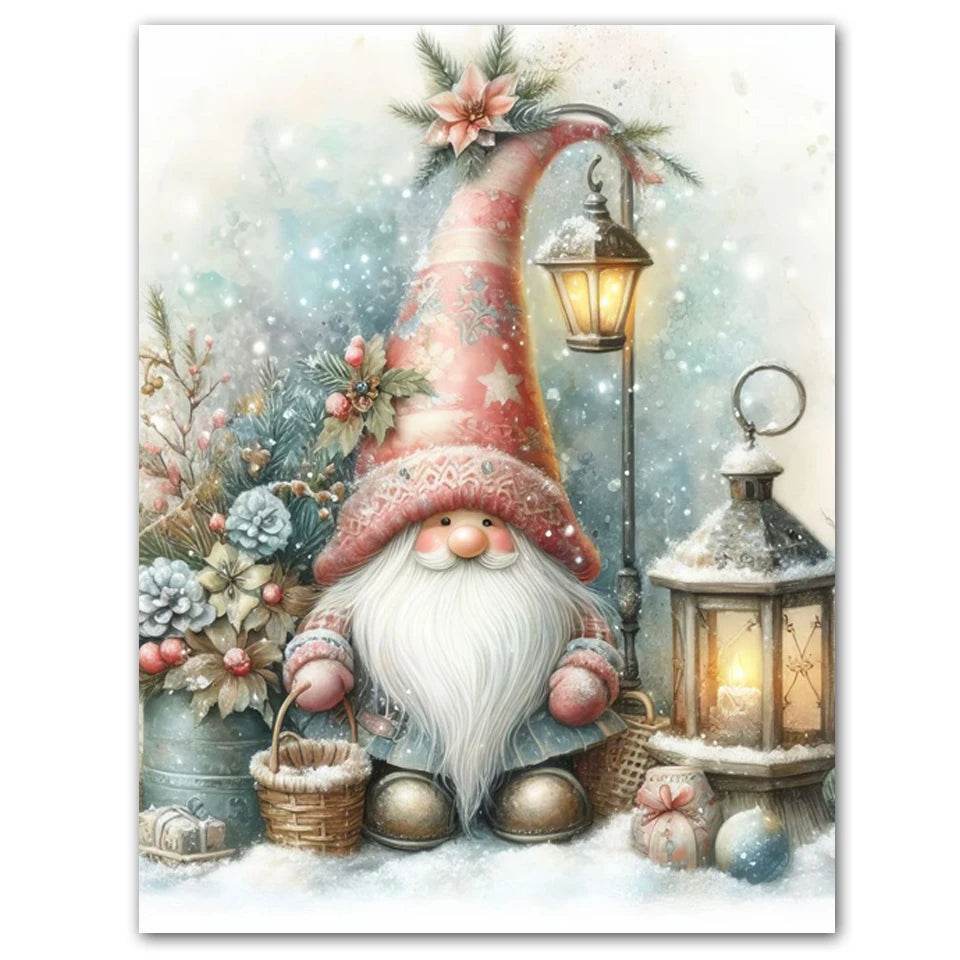 New 5D DIY Diamond Painting Kit - Cartoon Christmas Gnome Mosaic Embroidery for Home Wall Art Decor - ToylandEU